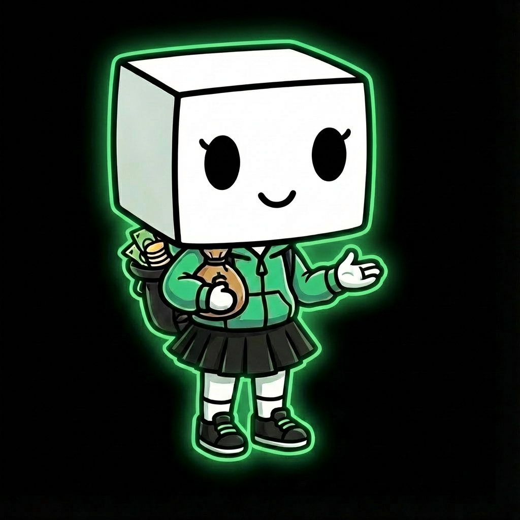 Tofu girl illustration inviting you in